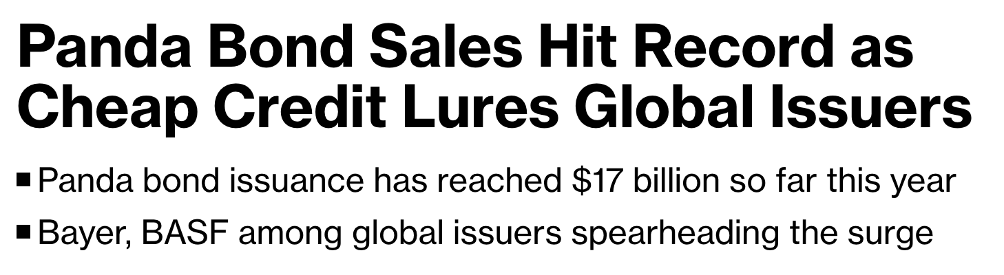Bloomberg: Panda Bond Sales